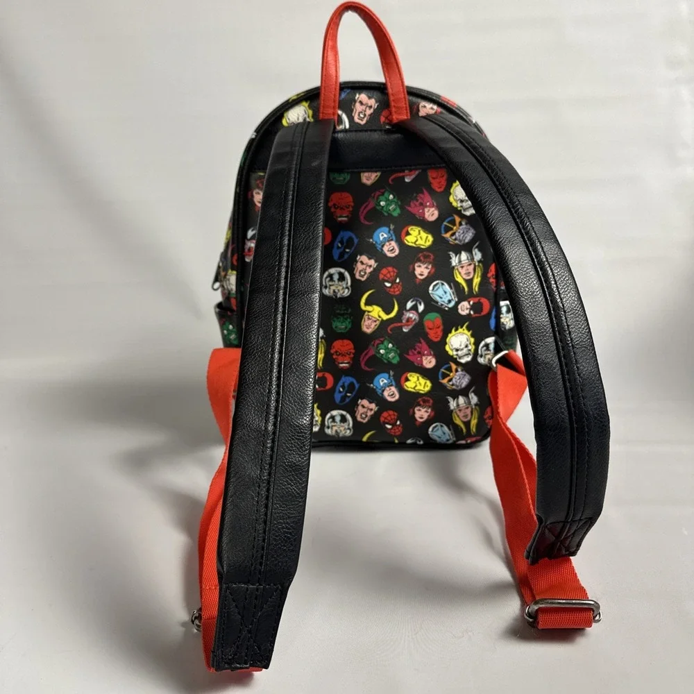 Loungefly Marvel 80th Anniversary Mini Backpack Comic Character Faces Bag Heros